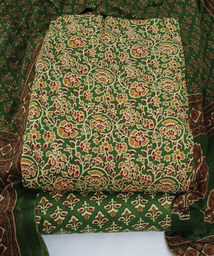 DRAVINAM Trends Jaipuri Print Cambric Cotton Unstitched Salwar Suit Dress Material for Women with Mulmul Cotton Dupatta
