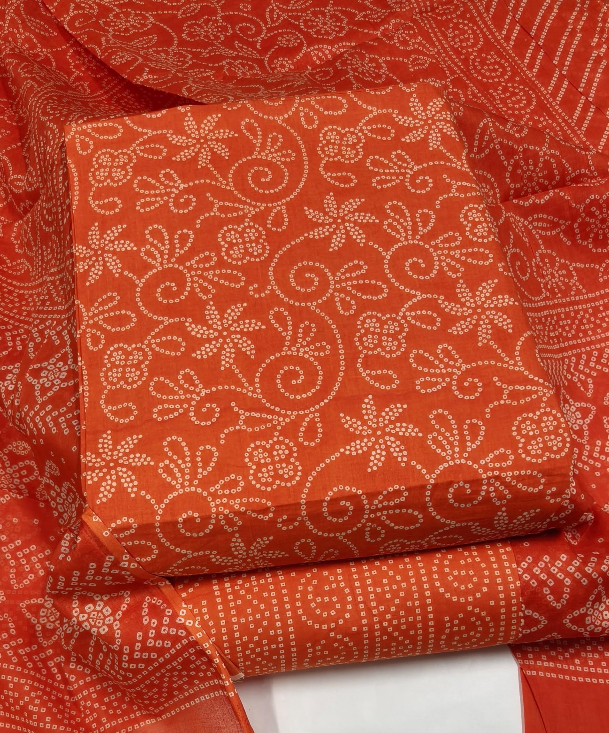 DRAVINAM Trends Jaipuri Print Cambric Cotton Unstitched Salwar Suit Dress Material for Women with Mulmul Cotton Dupatta