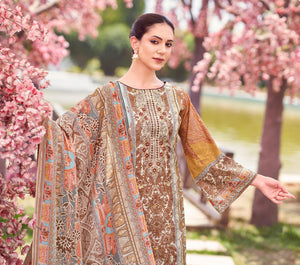 DRAVINAM Trends Women's Unstitched Salwar Suit Dress Material - Cotton Digital Printed Organza Embroidered Kameez II Unstitch Bottoms II Cotton Dupatta