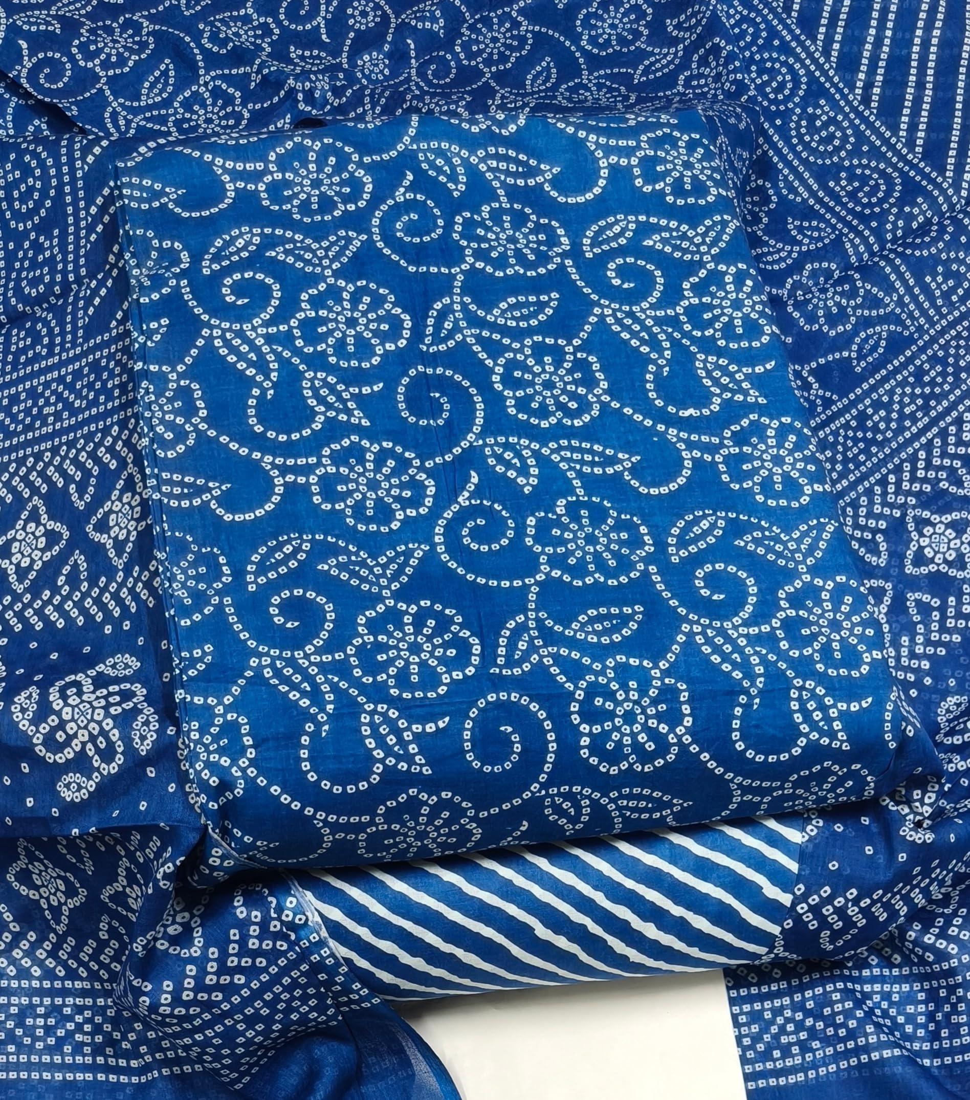 DRAVINAM Trends Jaipuri Print Cambric Cotton Unstitched Salwar Suit Dress Material for Women with Mulmul Cotton Dupatta