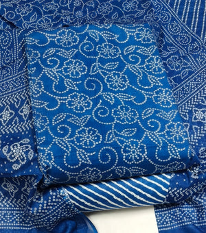 DRAVINAM Trends Jaipuri Print Cambric Cotton Unstitched Salwar Suit Dress Material for Women with Mulmul Cotton Dupatta