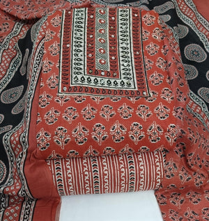 DRAVINAM Trends Women's Cambric Cotton Dress Material | Unstitch Printed Suit Set with Cotton Dupatta