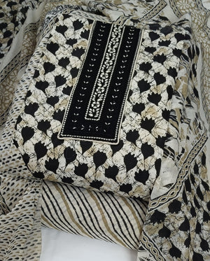 DRAVINAM Trends Women's Cambric Cotton Dress Material | Unstitch Printed Suit Set with Cotton Dupatta