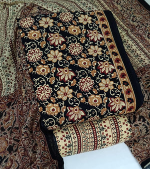 DRAVINAM Trends Jaipuri Print Cambric Cotton Unstitched Salwar Suit Dress Material for Women with Mulmul Cotton Dupatta