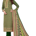 DRAVINAM Trends Women's Unstitched Kashmiri Kani Printed Woolen Winter wear salwar suits for women with Fancy Kani Shawl dupatta (Green)