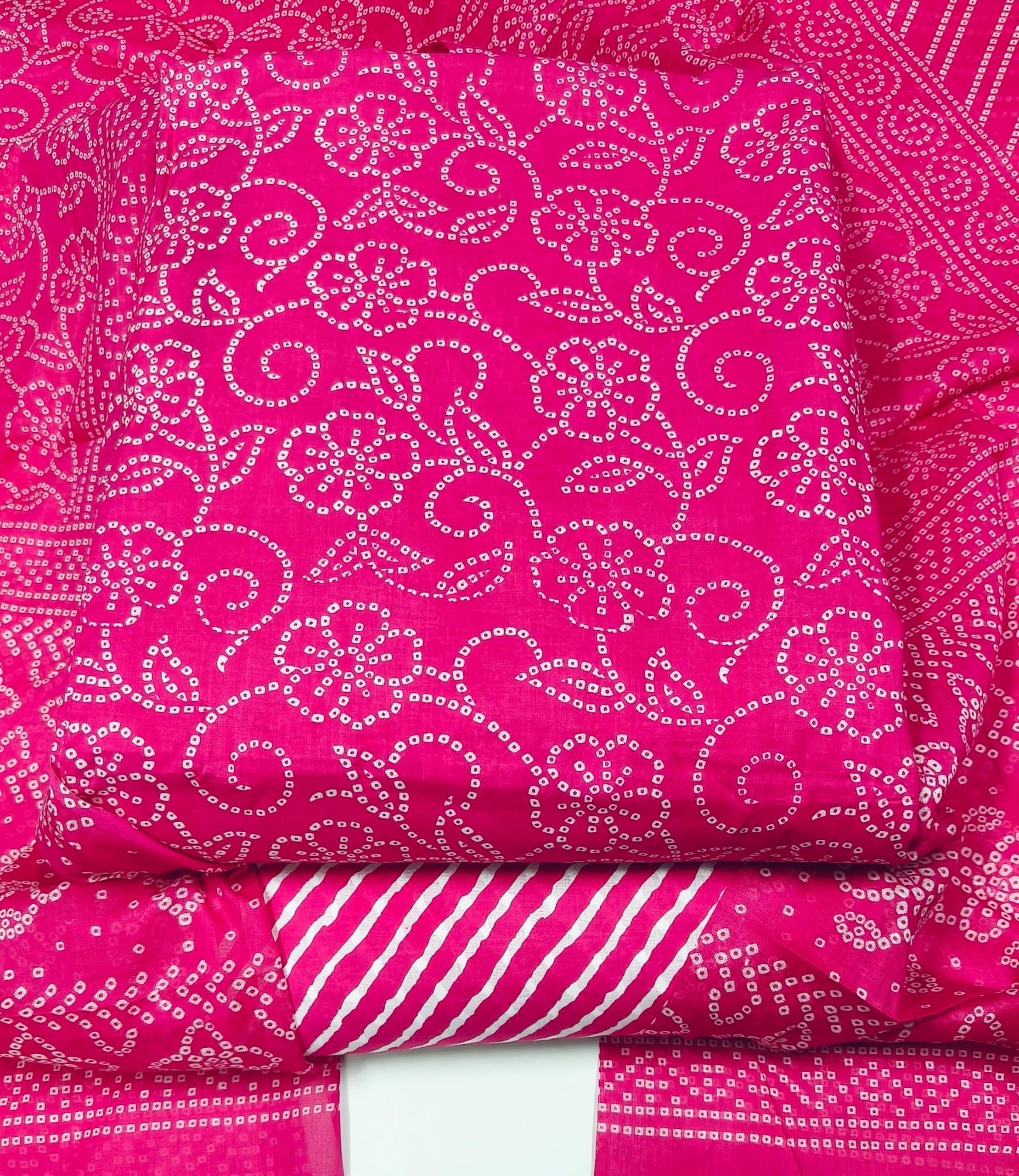 DRAVINAM Trends Jaipuri Print Cambric Cotton Unstitched Salwar Suit Dress Material for Women with Mulmul Cotton Dupatta
