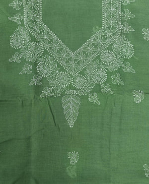 DRAVINAM Trends Women’s Cotton Unstitched Chikankari Suit Set with Dupatta & Bottom | Hand-Embroidered Lucknowi Dress Material | Premium Ethnic Wear for Women | Free Size (3-Piece)