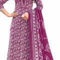 DRAVINAM Trends Women's Unstitched Cambric Cotton Printed Embroidered Salwar Suit Dress Material with Printed Cotton Digital printed Dupatta (Dark Pink)