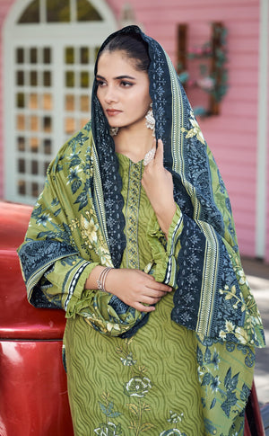DRAVINAM Trends Women's Unstitched Salwar Suit Dress Material - Cotton Digital Printed Organza Embroidered Kameez II Unstitch Bottoms II Cotton Dupatta