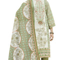 DRAVINAM Trends Kurti 2.50 mtrs, Pure Cotton Salwar (3 mtrs apx), Pure Cotton Mal Mal Print (2.30|Green