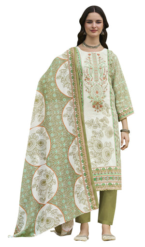 DRAVINAM Trends Kurti 2.50 mtrs, Pure Cotton Salwar (3 mtrs apx), Pure Cotton Mal Mal Print (2.30|Light Brown 1