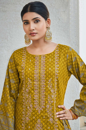DRAVINAM Trends Women's Unstitched Pakistani Digital Print Embroidered Pure Cotton Salwar Suit Dress Materials with Cotton Digital Embroidered Cutwork Dupatta