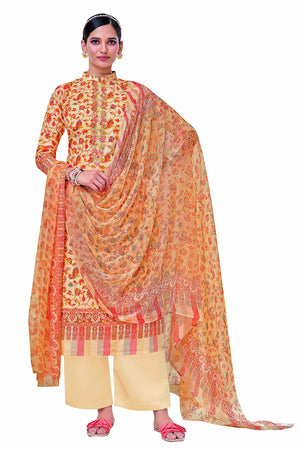 DRAVINAM Trends Women's Cotton Embroidered Unstitiched Dress Material