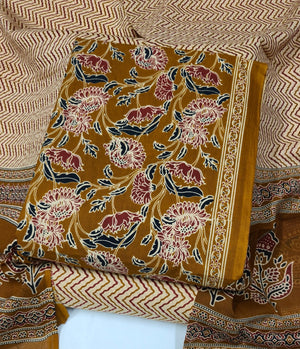 DRAVINAM Trends Jaipuri Print Cambric Cotton Unstitched Salwar Suit Dress Material for Women with Mulmul Cotton Dupatta