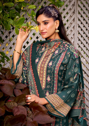 DRAVINAM Trends Women's Winter wear unstitched Printed Woollen Pashmina Salwar Suit Dress Material with Pashmina Printed Shawl Dupatta