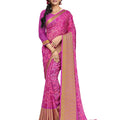 DRAVINAM Trends Women's Woven Pure Georgette Saree (Vaa_6_Blue)