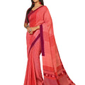 DRAVINAM Trends Women's Khadi Linen Saree With Blouse Piece (SareePN_1_Peach Pink)