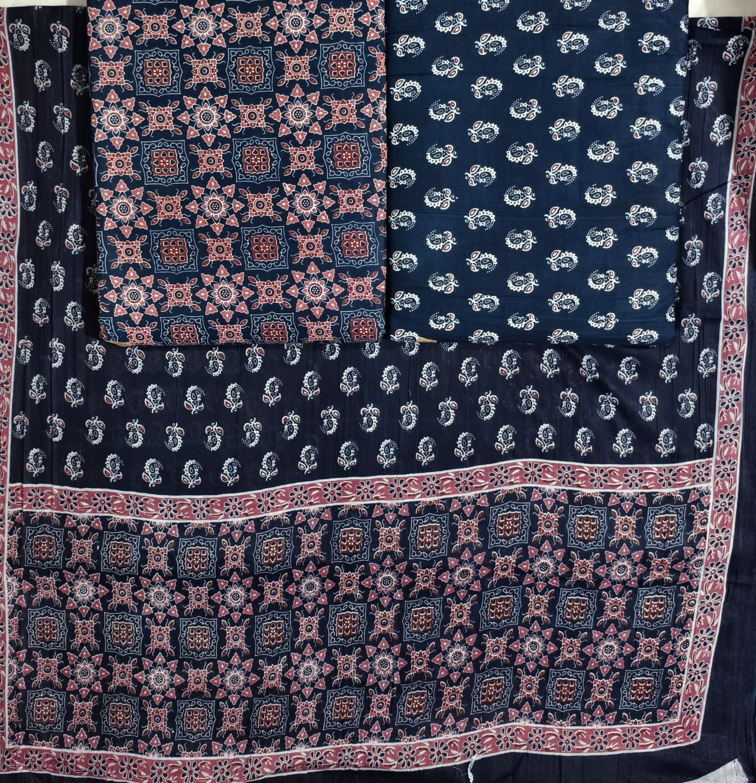 DRAVINAM Trends Jaipuri Print Cambric Cotton Unstitched Salwar Suit Dress Material for Women with Mulmul Cotton Dupatta