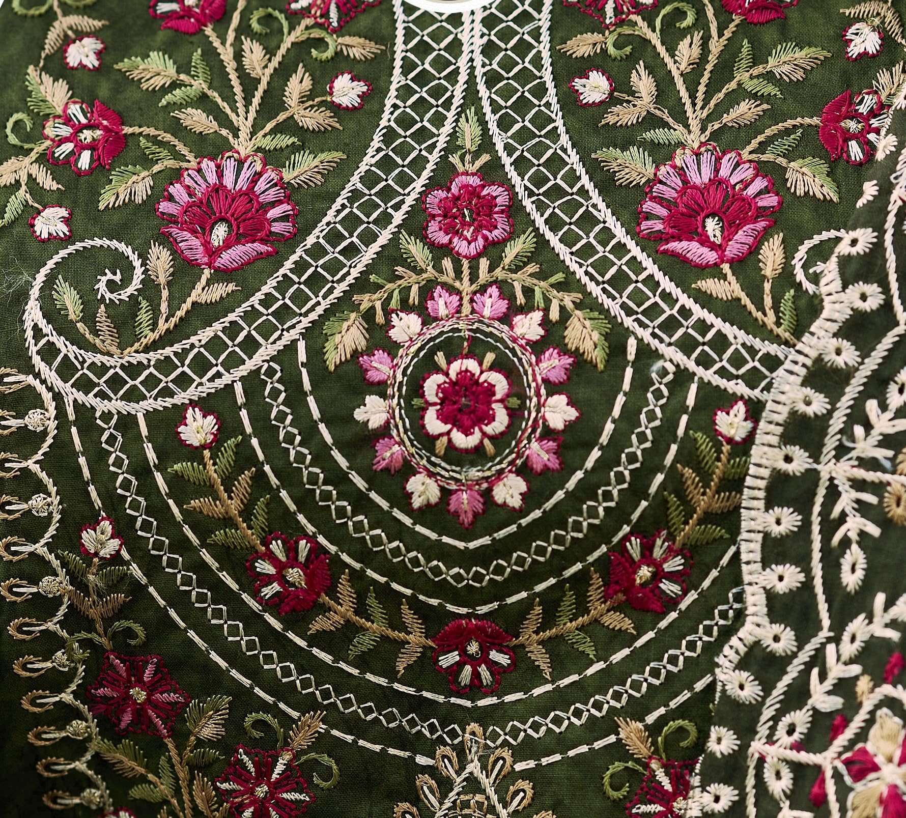 DRAVINAM Trends Women's Unstitched Pakistani Digital Print Embroidered Pure Cotton Salwar Suit Dress Materials with Cotton Embroidered Cutwork Dupatta