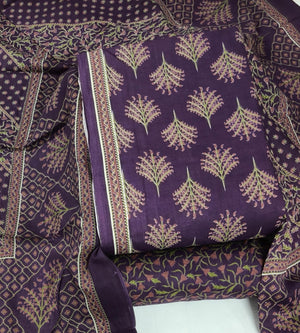DRAVINAM Trends Jaipuri Print Cambric Cotton Unstitched Salwar Suit Dress Material for Women with Mulmul Cotton Dupatta