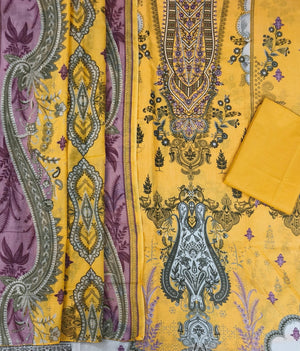 DRAVINAM Trends Women's Pure Cotton Unstitched Salwar Suit Dress Material Set | Pakistani Prints with Embroidery I Mulmul Dupatta