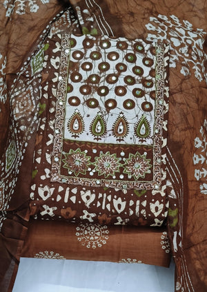 DRAVINAM Trends Women's Cambric Cotton Dress Material | Unstitch Printed Suit Set with Cotton Dupatta