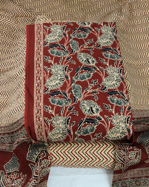 DRAVINAM Trends Jaipuri Print Cambric Cotton Unstitched Salwar Suit Dress Material for Women with Mulmul Cotton Dupatta