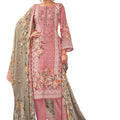 DRAVINAM Trends Unstitched Pakistani Print Embroidered Cotton Suit Dress Materials with Printed Cotton Dupatta