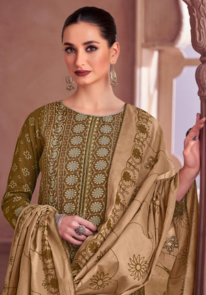 DRAVINAM Trends Women's Unstitched Rayon Salwar Suit Dress Material – Viscose Rayon Printed Hand work Top, Rayon Unstitch Bottom and Embroidered Cotton Dupatta