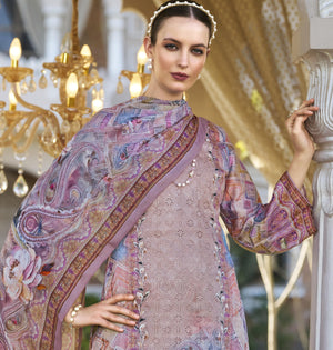 DRAVINAM Trends Women's Unstitched Salwar Suit Dress Material - Jam Cotton Digital Printed Heavy Embroidered Boring Work Kameez II Unstitch Bottoms II Cotton Dupatta