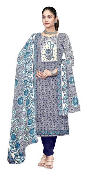 DRAVINAM Trends Pashmina Spun Digital Style Printed Unstitched Salwar Suit for Women with Siroski Work and Twill Printed Shawl Dupatta