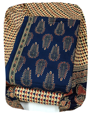 DRAVINAM Trends Jaipuri Print Cambric Cotton Unstitched Salwar Suit Dress Material for Women with Mulmul Cotton Dupatta