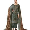DRAVINAM Trends Women's Unstitched Cotton Embroidered Digital Suit Material - Cotton Embroidered Digital Print Shirt II Cotton Bottoms II Cotton Malmal Embroidered Cutwork Dupatta