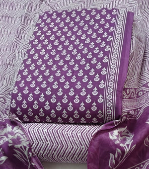 DRAVINAM Trends Jaipuri Print Cambric Cotton Unstitched Salwar Suit Dress Material for Women with Mulmul Cotton Dupatta