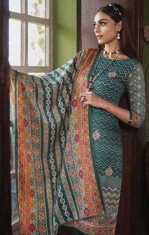 DRAVINAM Trends Women's Unstitched Digital Printed Winter Pure Woollen Pashmina Pakistani Salwar Kameez Suit Dress Materials with Woolen Shawl Dupatta