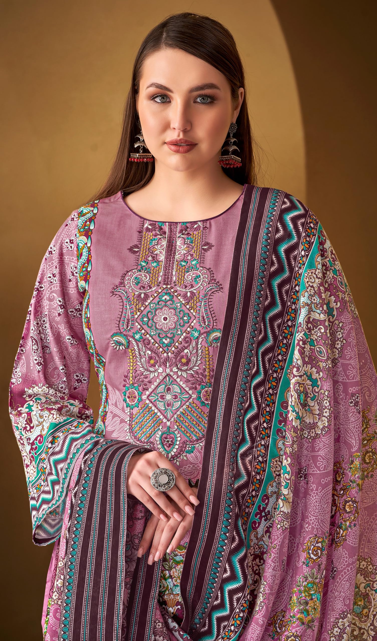 DRAVINAM Trends Women's Unstitched Dress Material