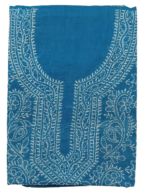 DRAVINAM Trends Women’s Cotton Unstitched Chikankari Suit Set with Dupatta & Bottom | Hand-Embroidered Lucknowi Dress Material | Premium Ethnic Wear for Women | Free Size (3-Piece)