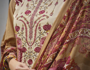 DRAVINAM Trends Unstitched Pakistani Print Embroidered Cotton Salwar Suit Dress Materials with Dupatta