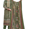 DRAVINAM Trends Women's Kashmiri Printed Pashmina Unstitch Salwar Suit Dress Material with Siroski Work and Twill Pashmina Printed Shawl Dupatta