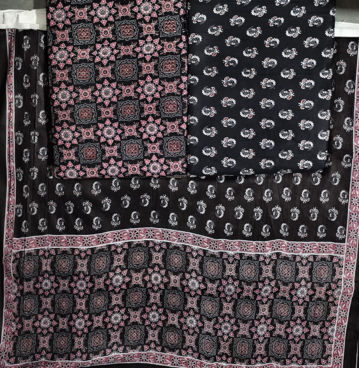 DRAVINAM Trends Jaipuri Print Cambric Cotton Unstitched Salwar Suit Dress Material for Women with Mulmul Cotton Dupatta