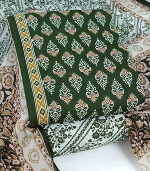 DRAVINAM Trends Jaipuri Print Cambric Cotton Unstitched Salwar Suit Dress Material for Women with Mulmul Cotton Dupatta
