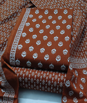 DRAVINAM Trends Jaipuri Print Cambric Cotton Unstitched Salwar Suit Dress Material for Women with Mulmul Cotton Dupatta