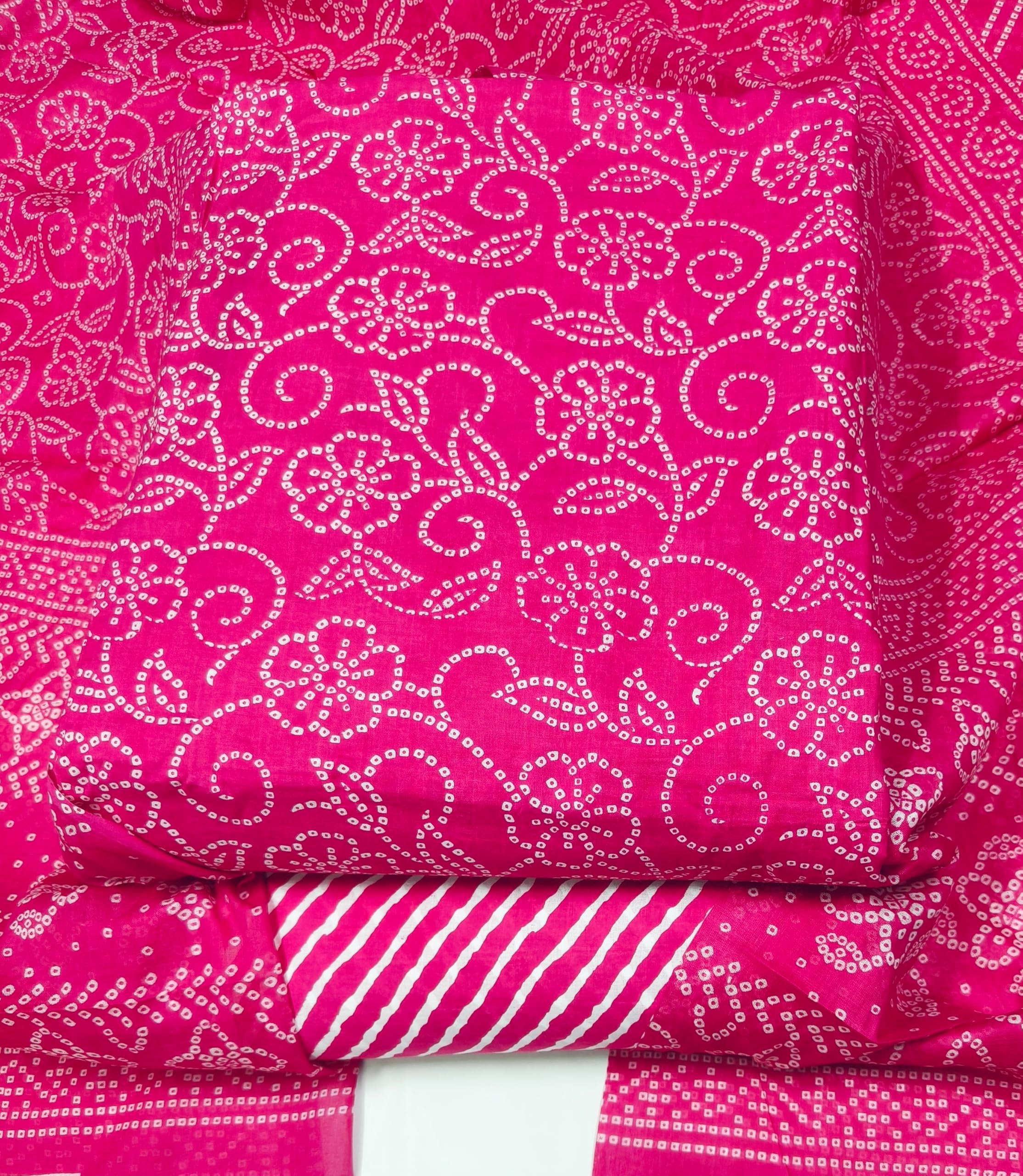 DRAVINAM Trends Jaipuri Print Cambric Cotton Unstitched Salwar Suit Dress Material for Women with Mulmul Cotton Dupatta
