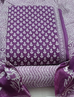 DRAVINAM Trends Jaipuri Print Cambric Cotton Unstitched Salwar Suit Dress Material for Women with Mulmul Cotton Dupatta