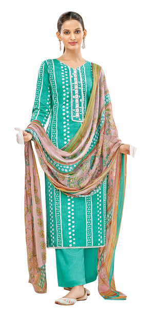 DRAVINAM Trends Women's Cotton Printed Unstitiched Dress Material (purple)