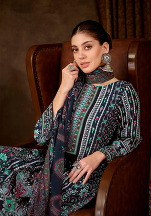 DRAVINAM Trends Women's Unstitched Salwar Suit Dress Material - Cotton Digital Printed Organza Embroidered Kameez II Unstitch Bottoms II Cotton Dupatta