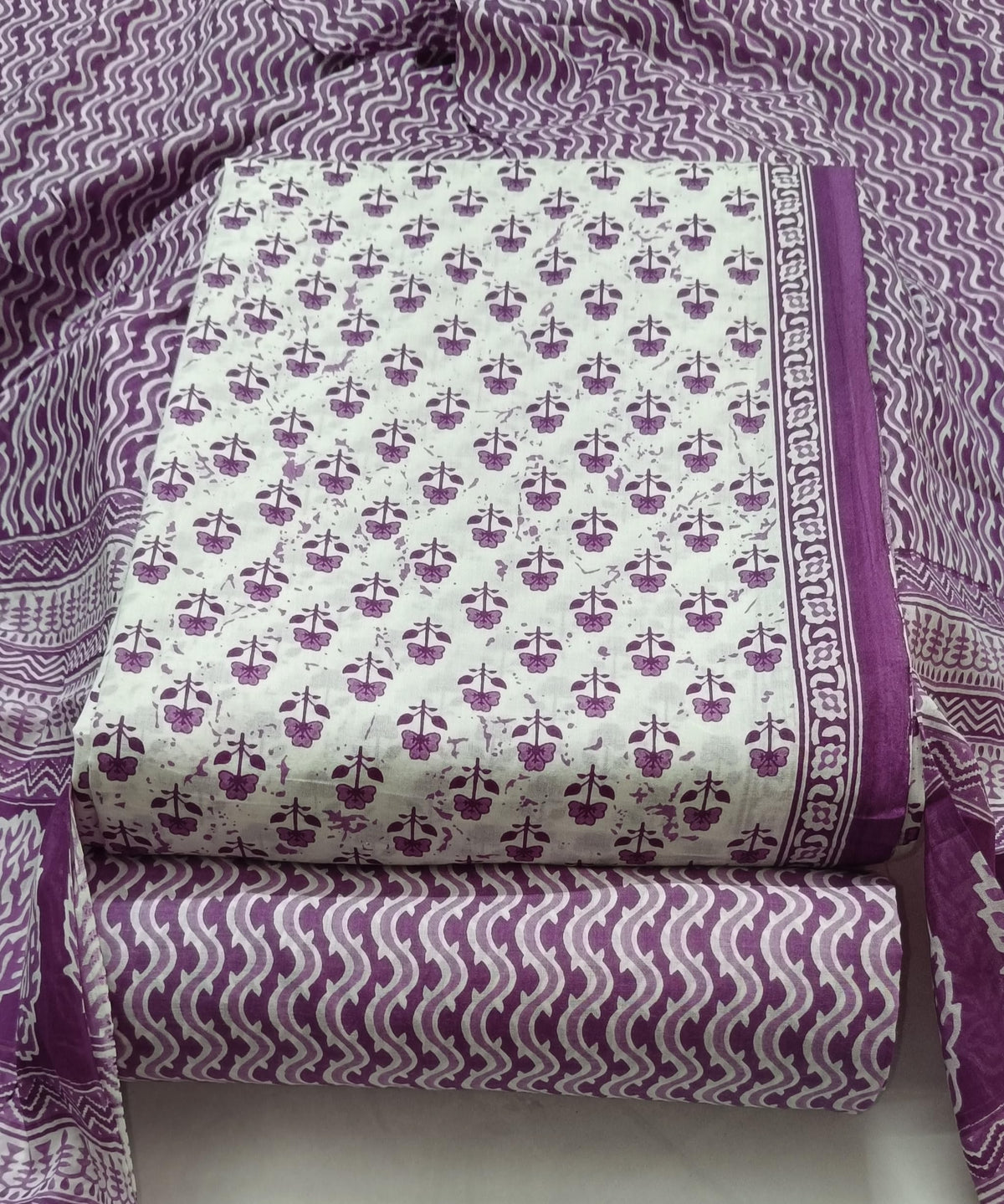DRAVINAM Trends Jaipuri Print Cambric Cotton Unstitched Salwar Suit Dress Material for Women with Mulmul Cotton Dupatta