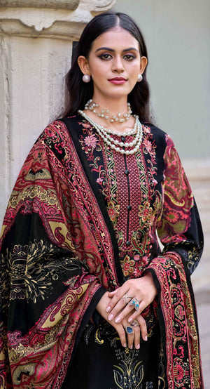 DRAVINAM Trends Unstitched Suit Material Karachi Lawn Cotton Pakistani Digital Printed Embroidered Kameez with Unstitched Bottoms and Cotton Dupatta
