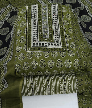 DRAVINAM Trends Women's Cambric Cotton Dress Material | Unstitch Printed Suit Set with Cotton Dupatta