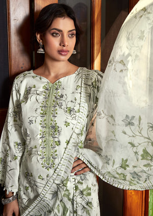 DRAVINAM Trends Women's Cotton Embroidered Unstitiched Salwar Suit Material